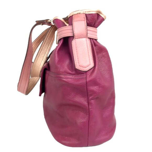 B MAKOWSKI Large Leather Hobo Shoulder Bag Purse Pink Copper Designer Pockets - Picture 7 of 16
